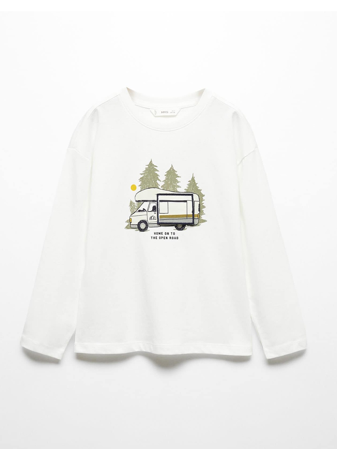 

Mango Kids Boys Pure Cotton Graphic Printed T-shirt, White