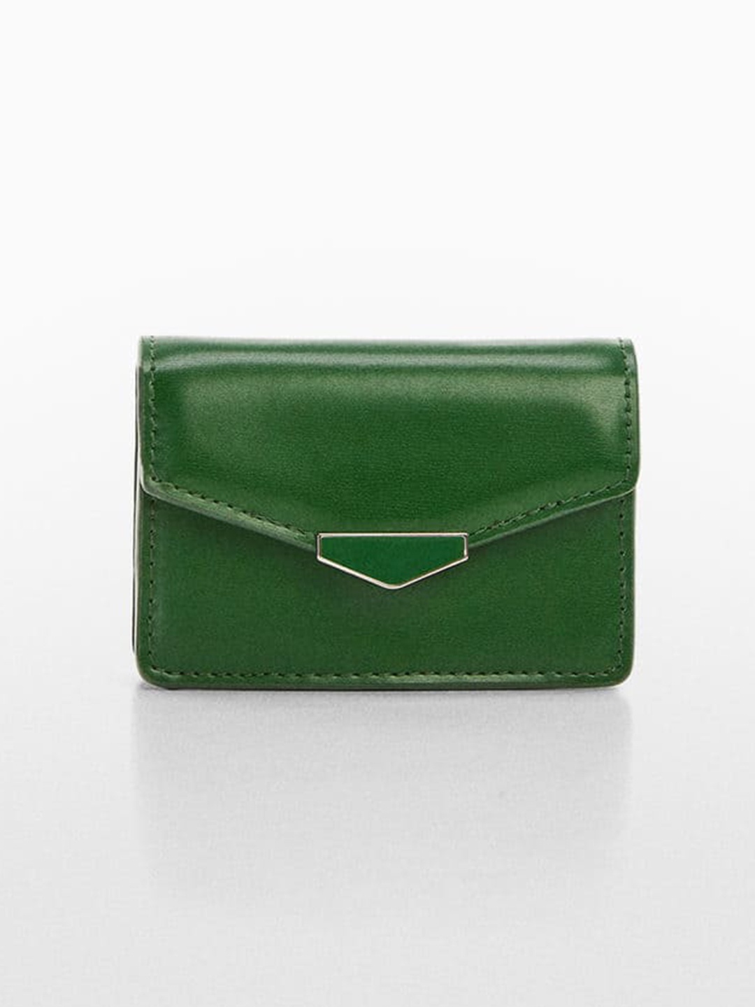 

MANGO Women Envelope Wallet With Sling Strap, Green