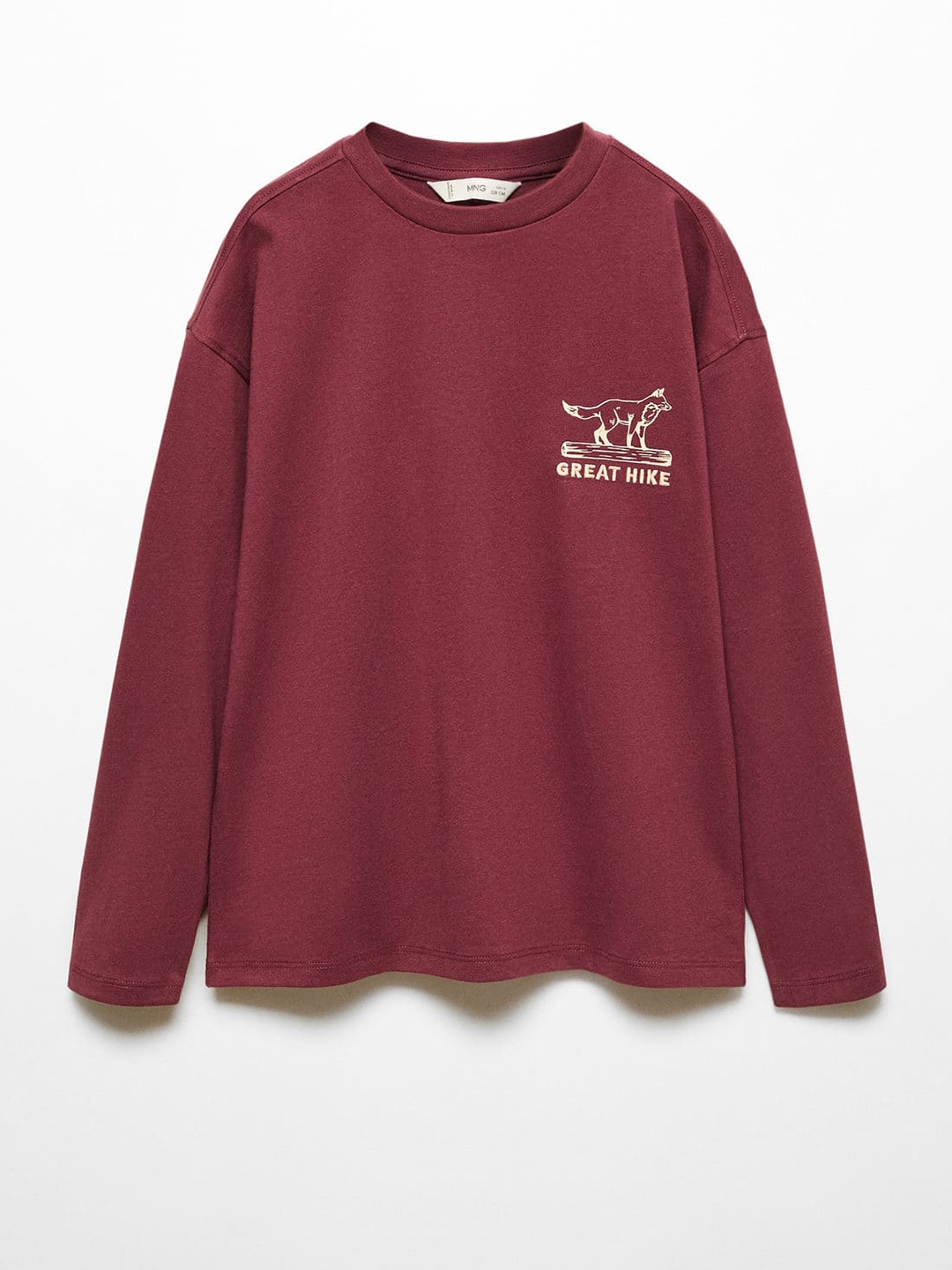 

Mango Kids Boys Drop-Shoulder Sleeves T-shirt, Maroon
