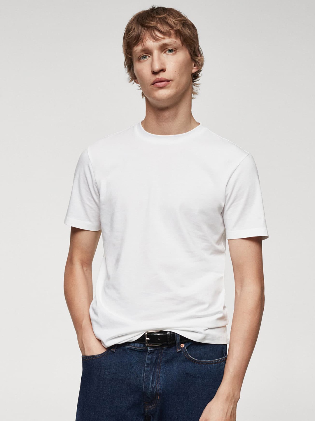 

MANGO MAN Stretch T-shirt, White