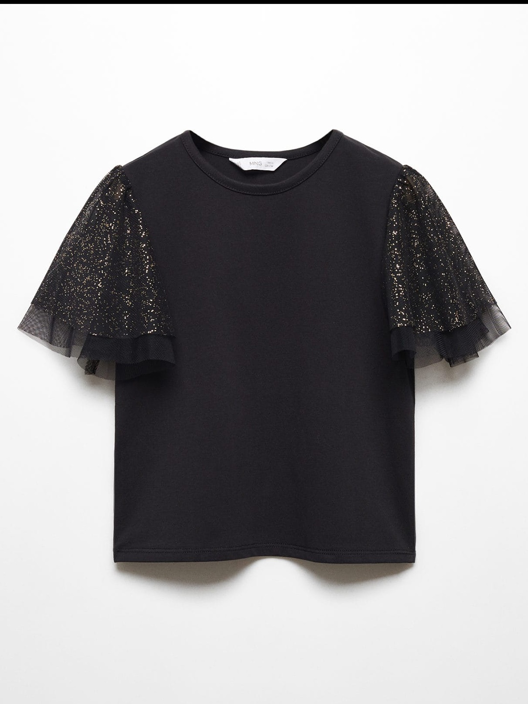 

Mango Kids Girls Flared Sleeves Regular Top, Black