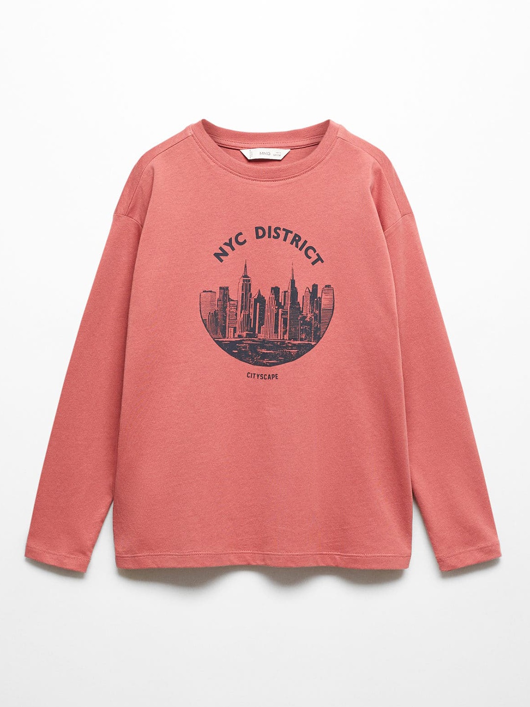 

Mango Kids Boys Pure Cotton Graphic Printed T-shirt, Rose
