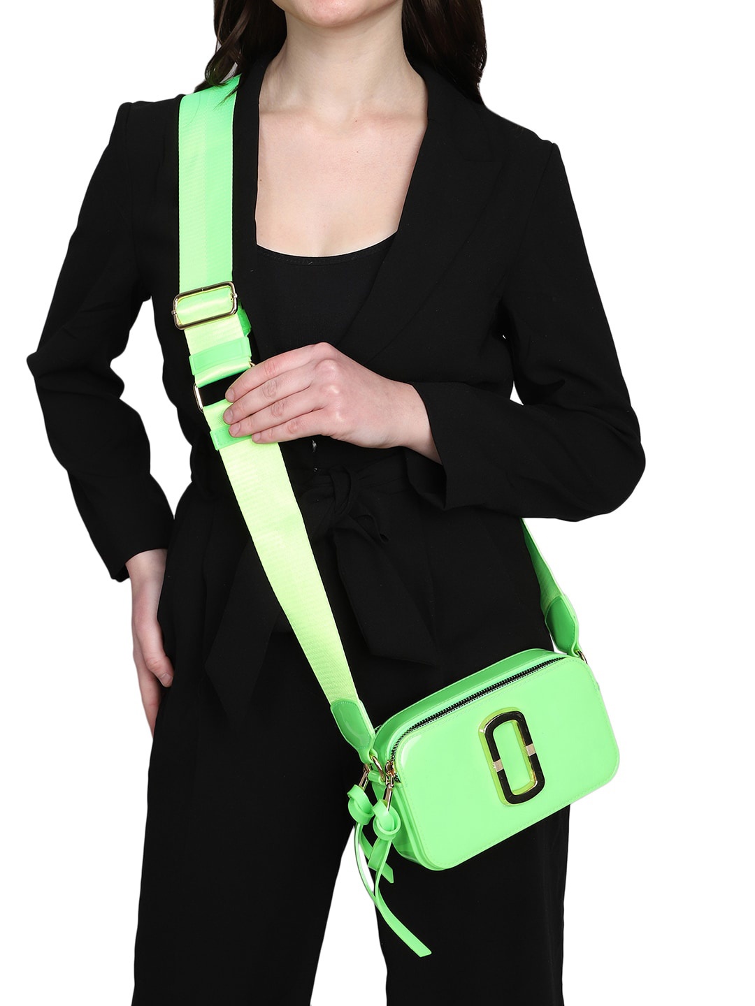 

MINI WESST PU Structured Sling Bag, Green