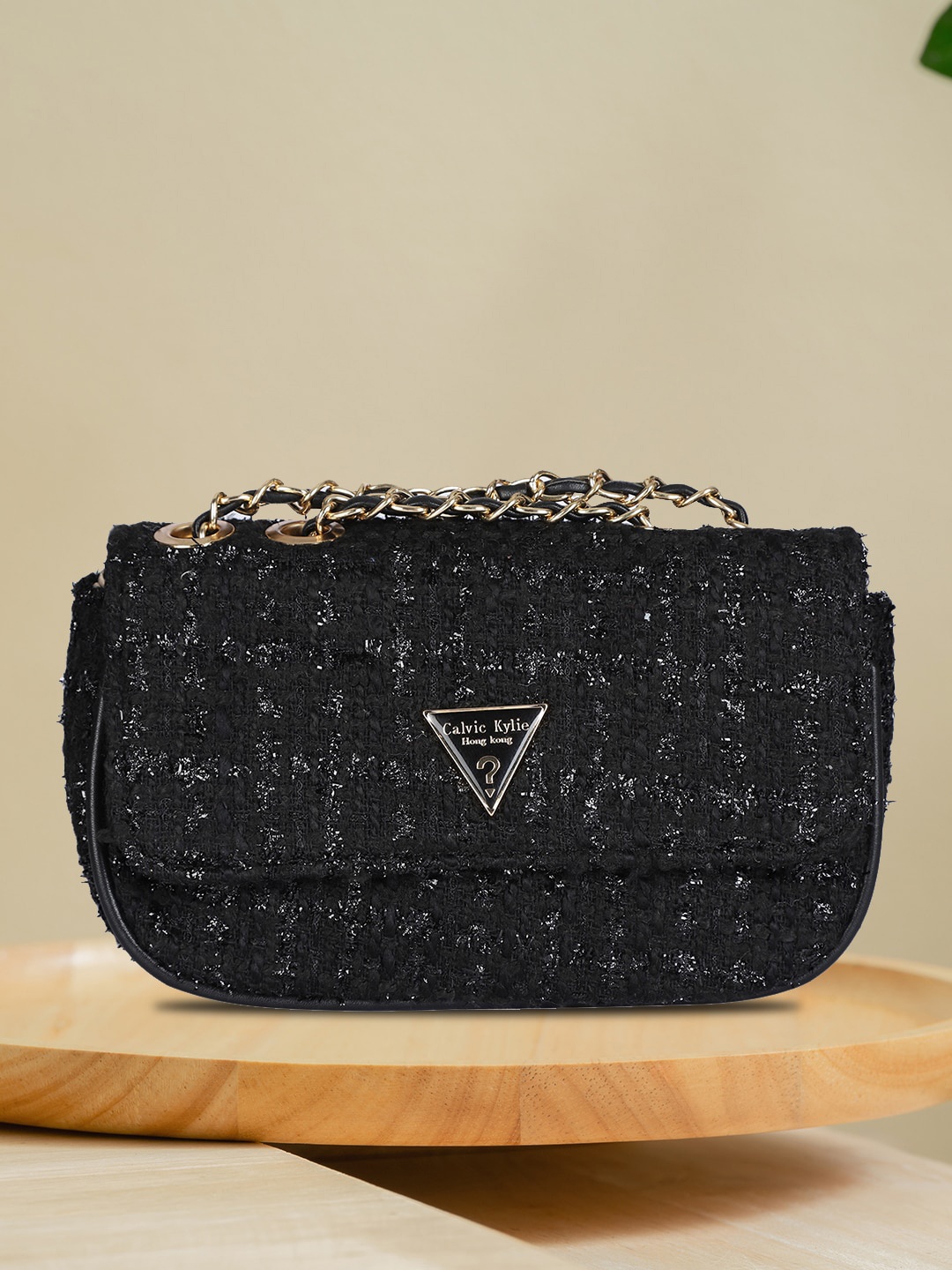 

MINI WESST Textured Structured Sling Bag, Black