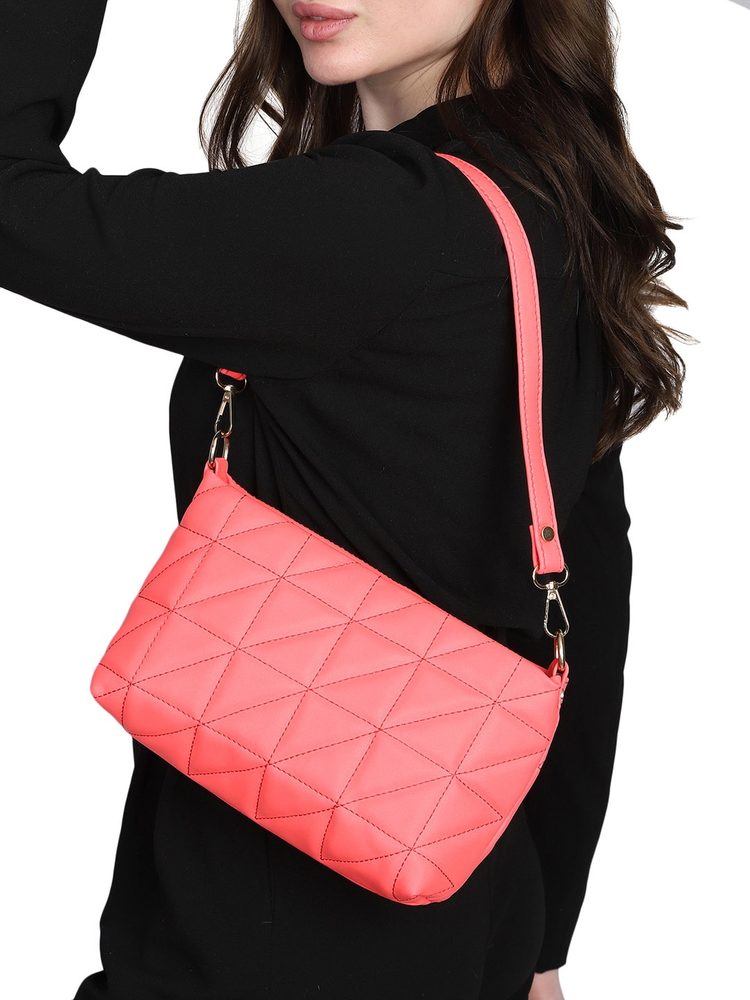 

MINI WESST Textured Structured Shoulder Bag, Pink