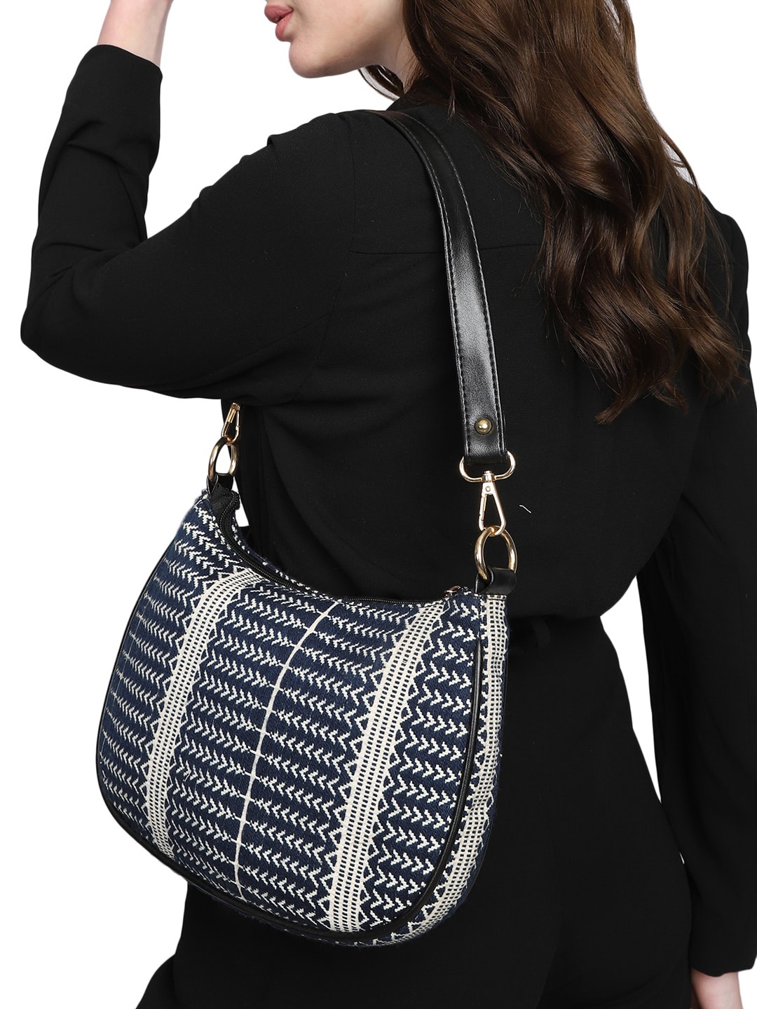 

MINI WESST Abstract Printed Oversized Hobo Bag, Multi