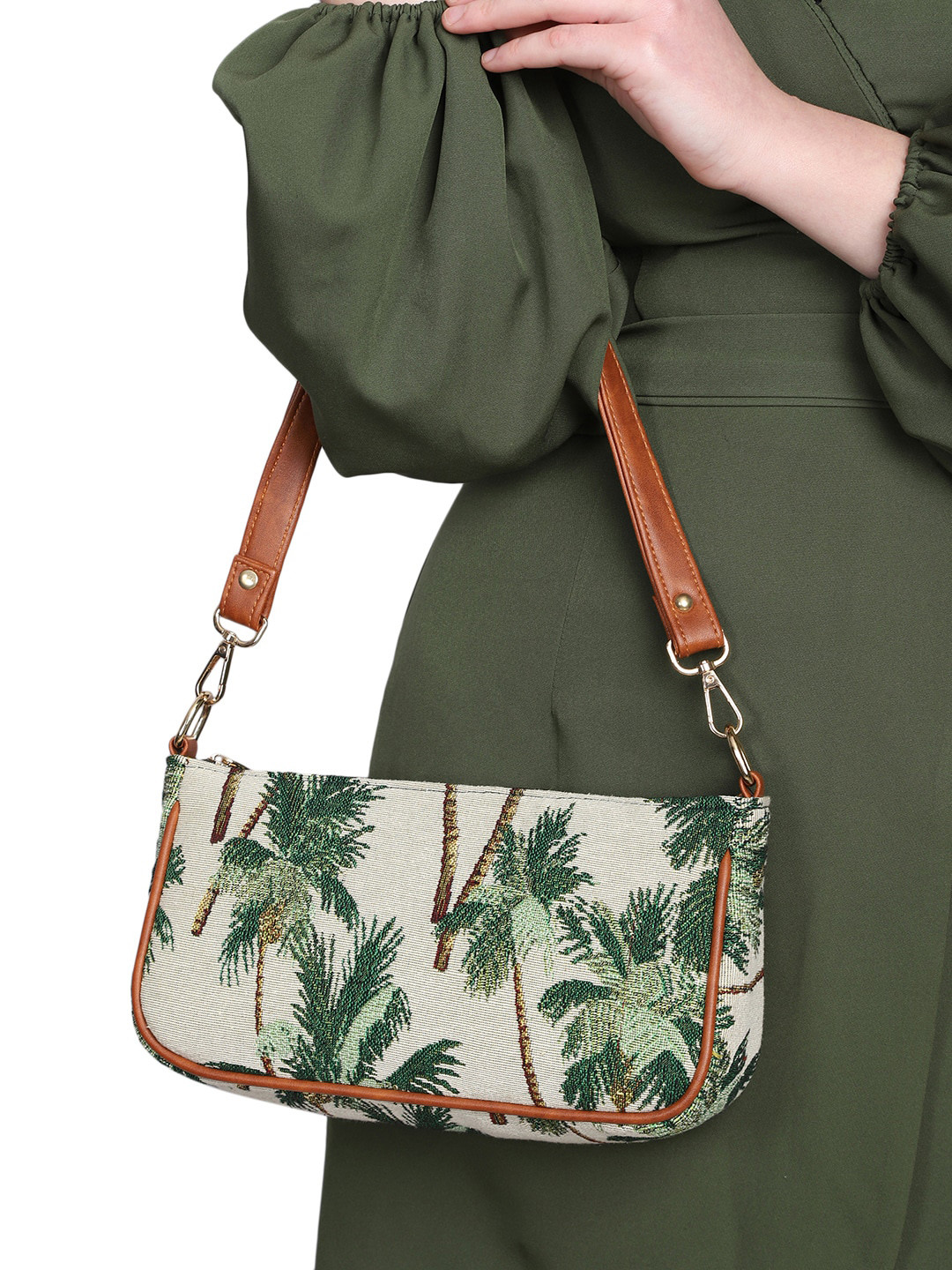 

MINI WESST Floral Printed Shopper Handheld Bag, Grey