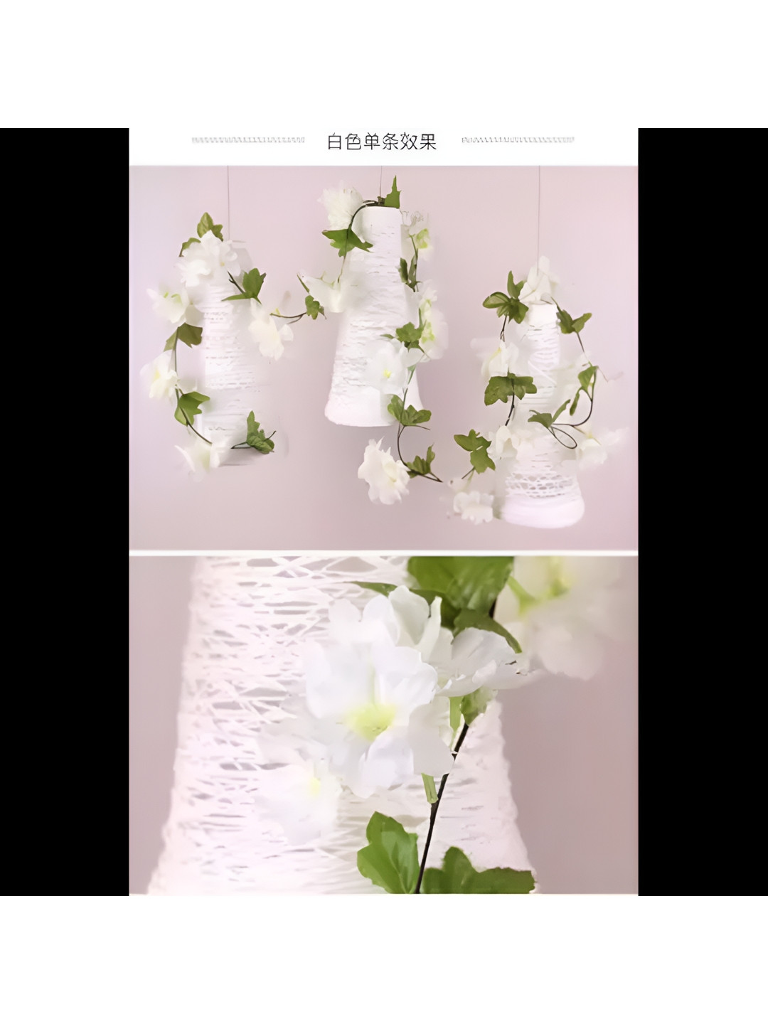 

Satyam Kraft White & Green 2 Pcs Hanging Cherry Blossom Artificial Flower