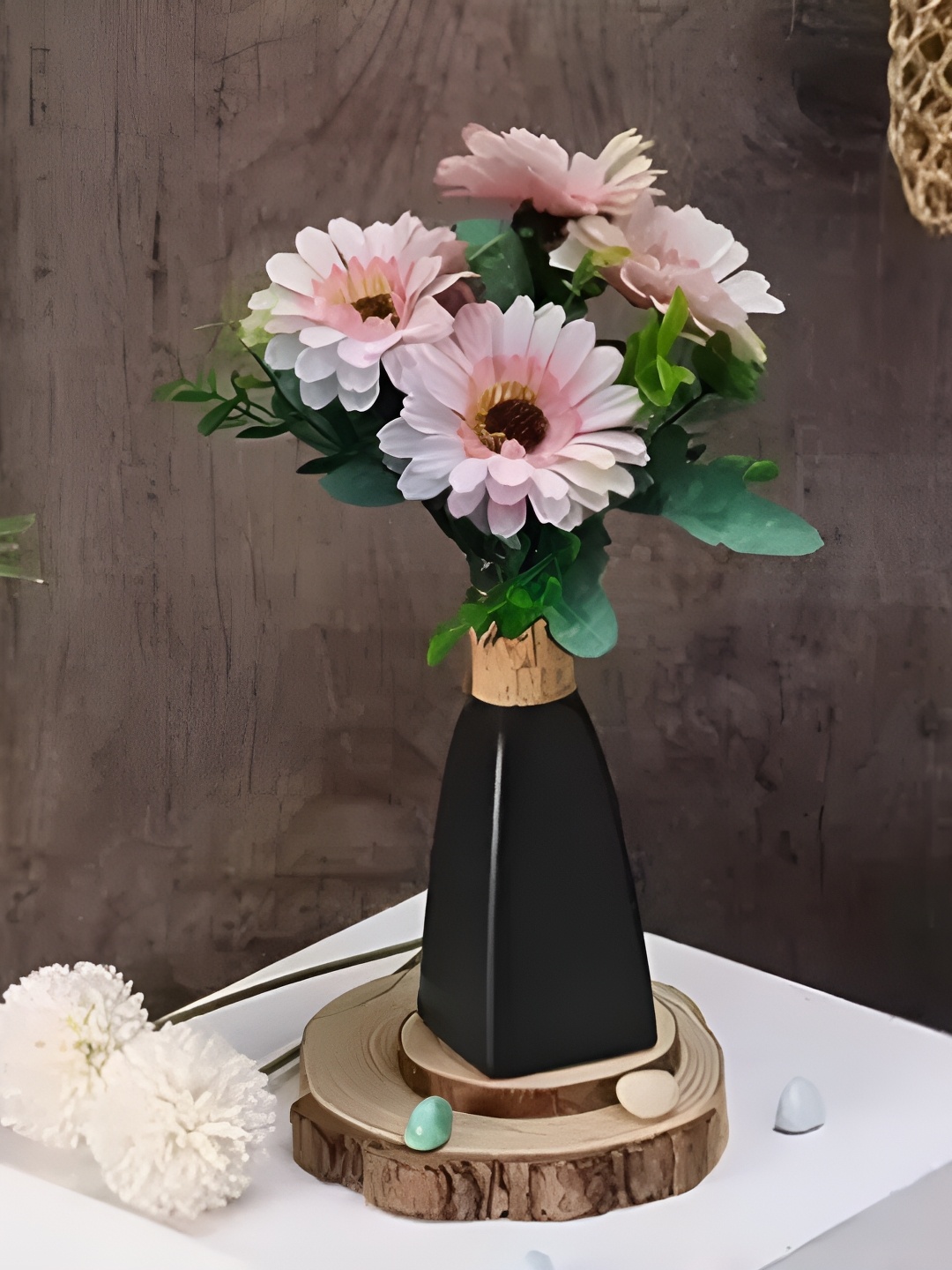

Satyam Kraft Peach & Green Sunflower Artificial Flower