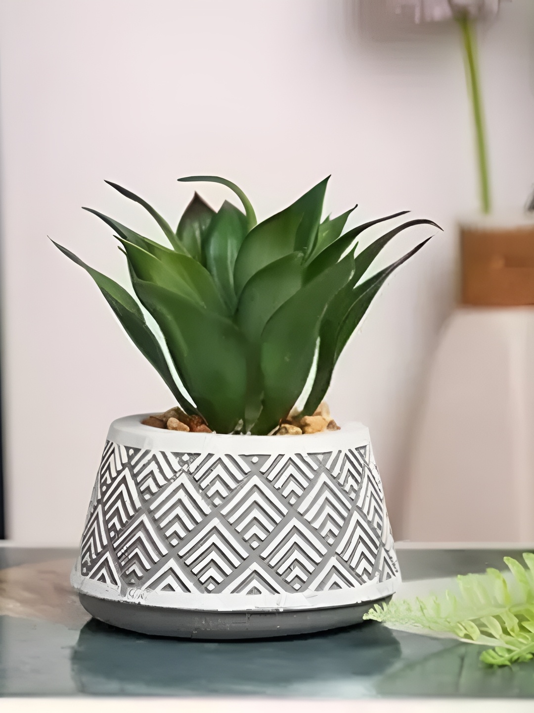 

Satyam Kraft Green Succulent Artificial Plant With Pot