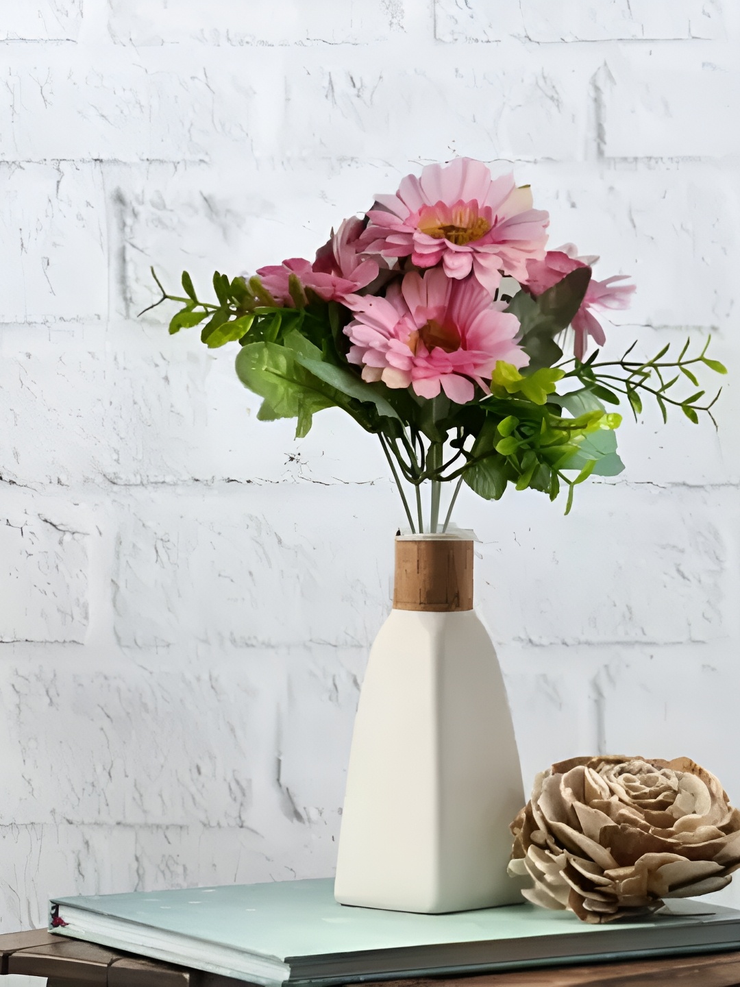 

Satyam Kraft Pink & Green Sunflower Artificial Flower Bunch