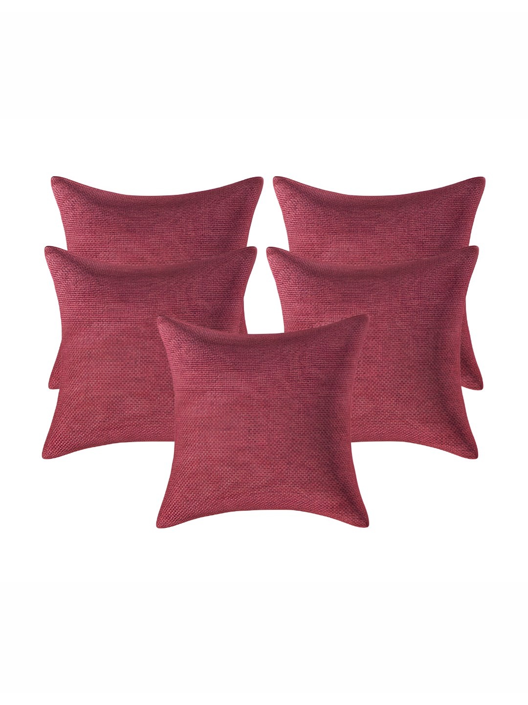 

CASA-NEST Red 5 Pieces Jute Cotton Square Cushion Covers