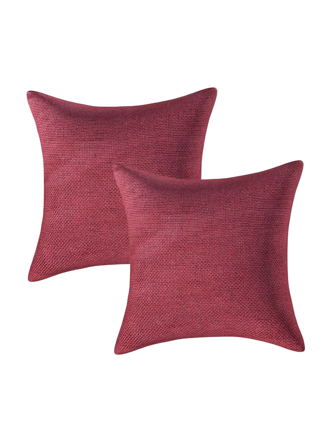 

CASA-NEST Red 2 Pieces Jute Cotton Square Cushion Covers