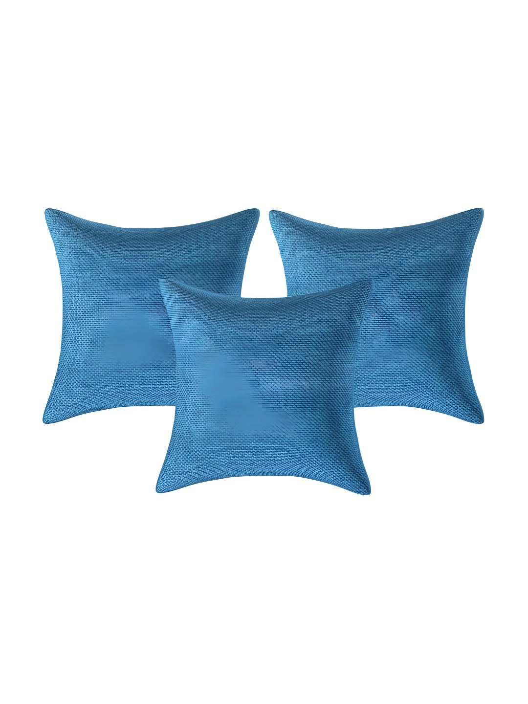 

CASA-NEST Blue 3 Pieces Jute Cotton Square Cushion Covers