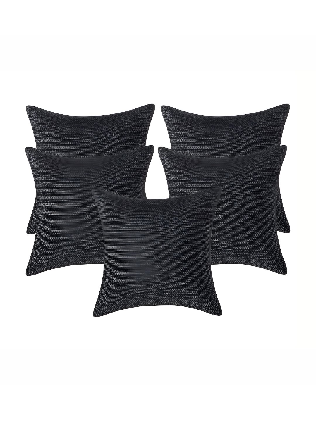 

CASA-NEST Black 5 Pieces Jute Cotton Square Cushion Covers