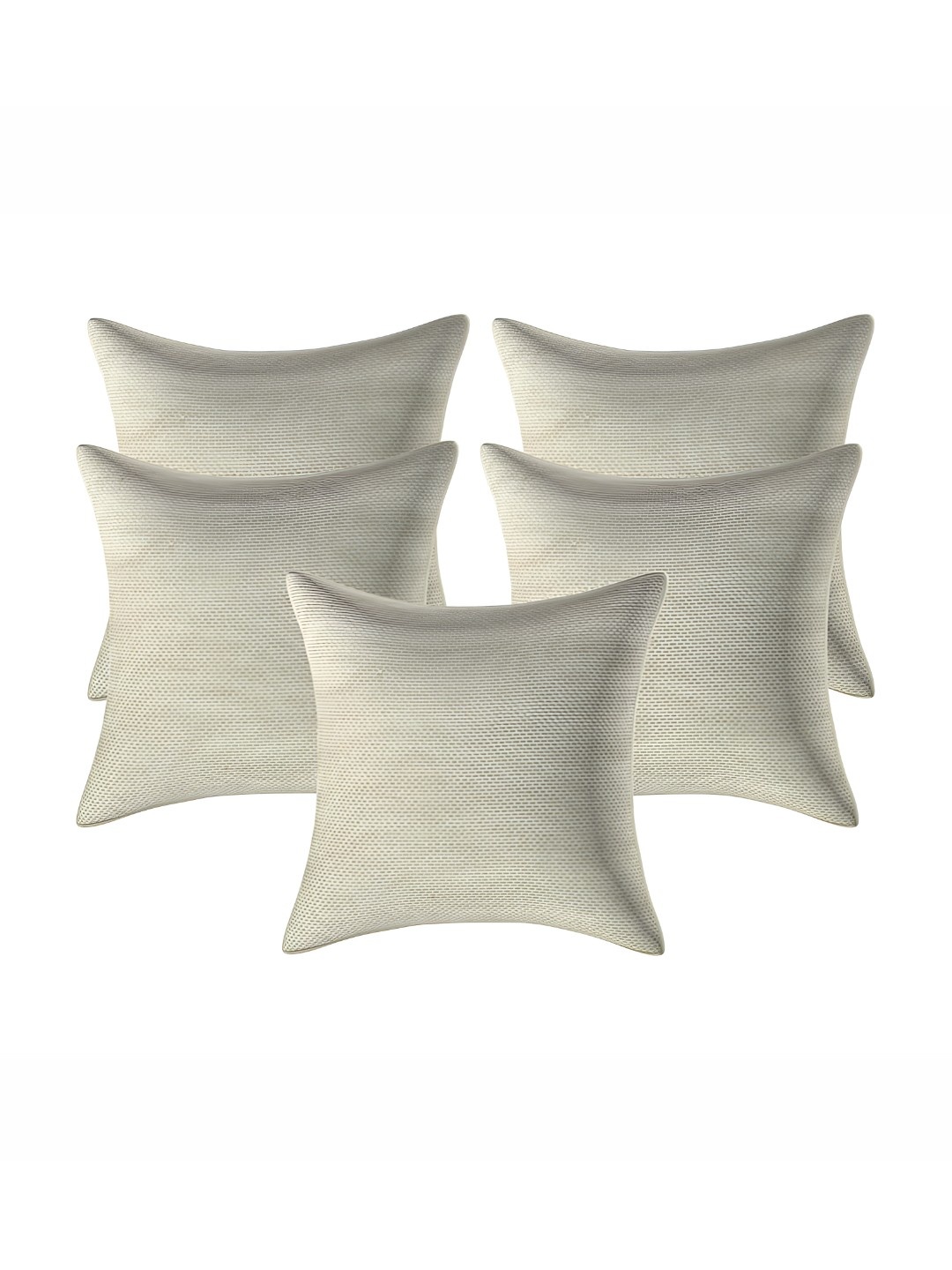 CASA-NEST Off White 5 Pieces Jute Cotton Square Cushion Covers