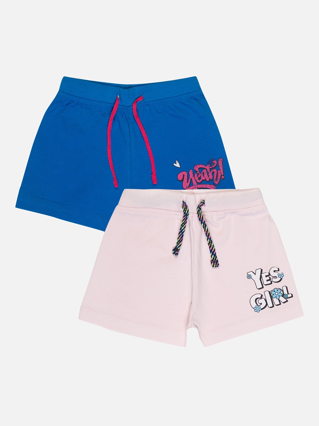 

Bodycare Kids Girls Pack Of 2 Mid Rise Cotton Shorts, Blue