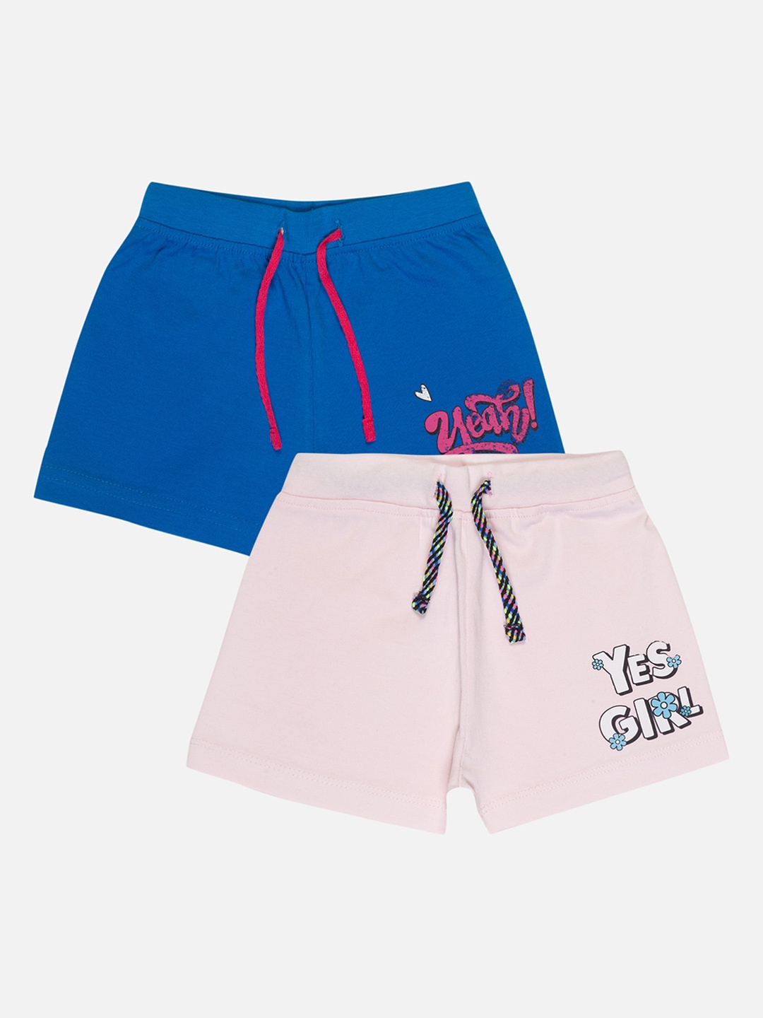

Bodycare Kids Girls Pack Of 2 Mid Rise Cotton Shorts, Blue
