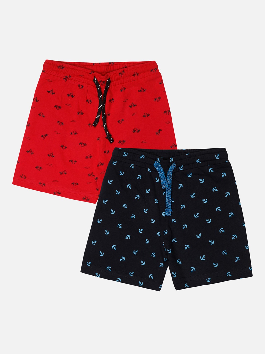 

Bodycare Kids Boys Pack Of 2 Printed Mid Rise Cotton Shorts, Red