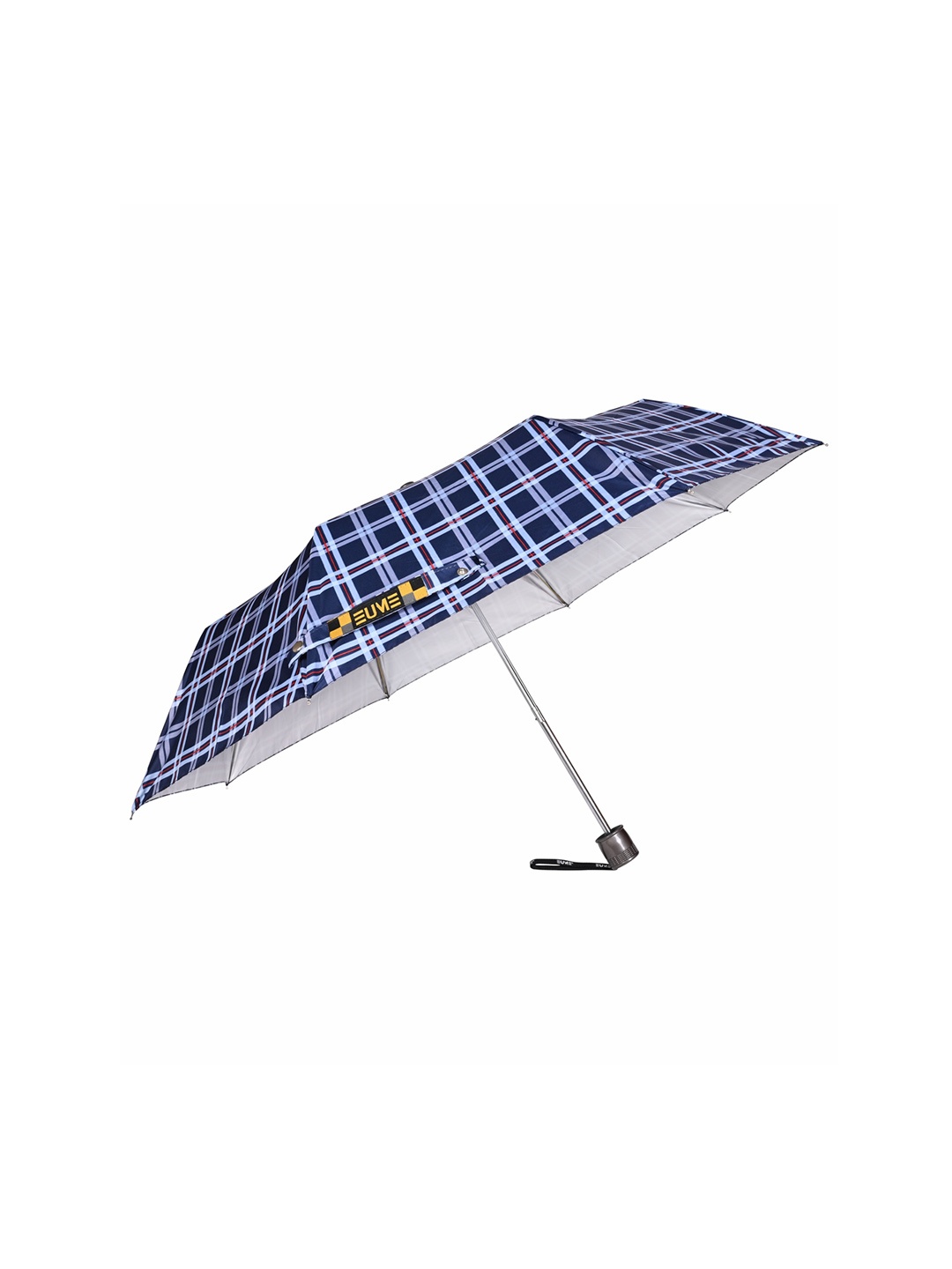 

EUME Checked 3-Fold Light-Weight Umbrella, Navy blue