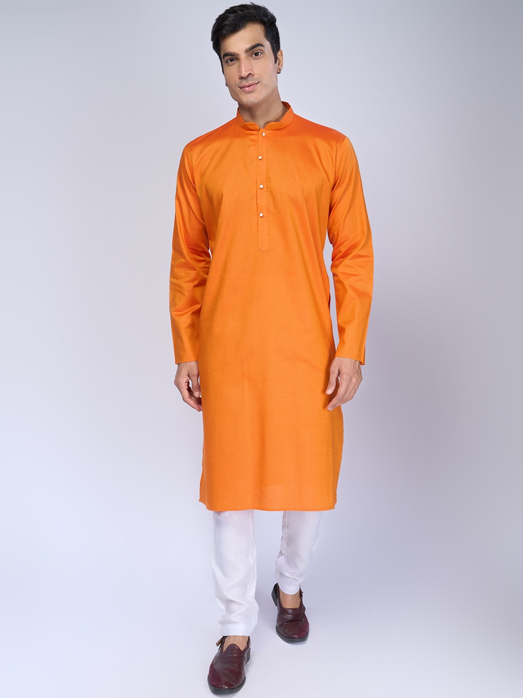 

BELLAZO Cotton Strigth Kurta, Orange