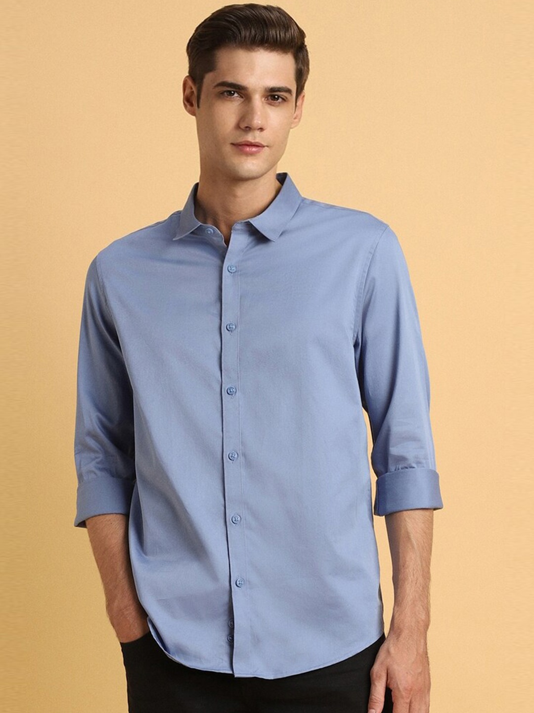 

FOREVER 21 Regular Fit Cotton Casual Shirt, Blue