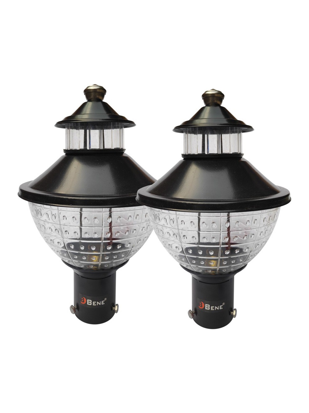 BENE Black & White 2 Pieces Abstract Shaped Metal Self-Assembly Outdoor Lamps