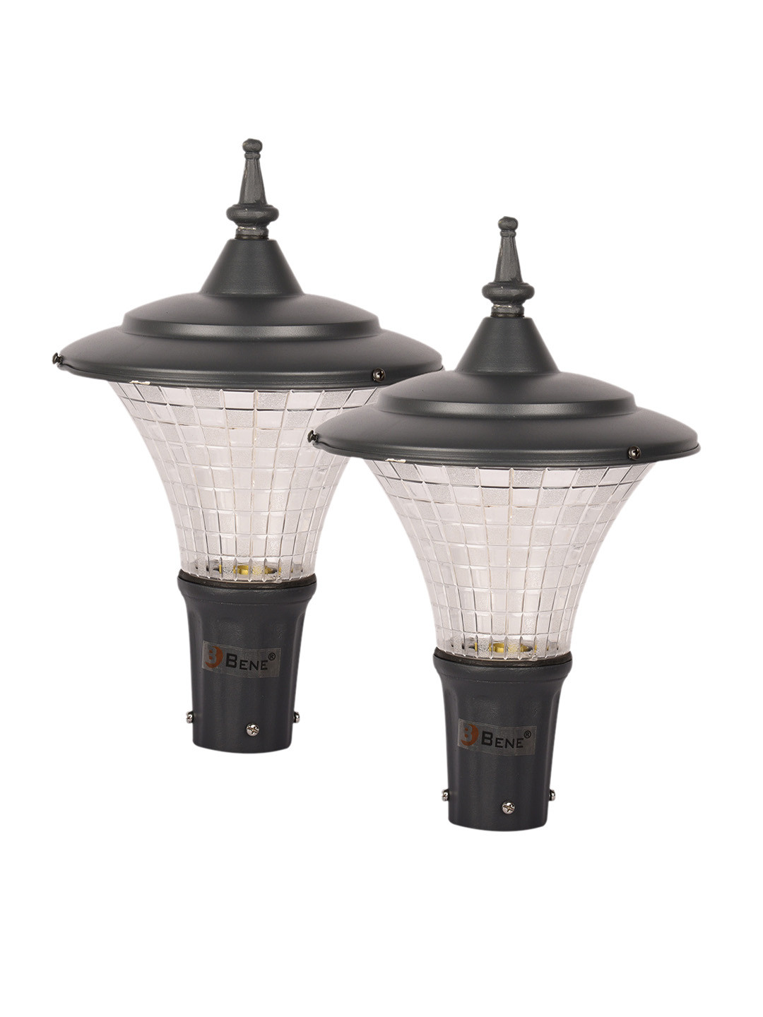 

BENE Grey & Transparent 2 Pieces Textured Aluminium Outdoor Lamps