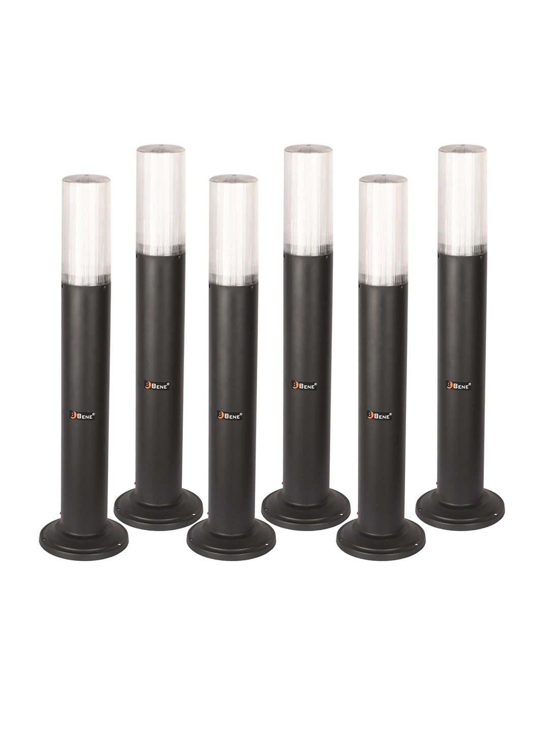 BENE Benjamin Bollard Black & White 6 Pieces Waterproof & Rustproof Outdoor Lamps