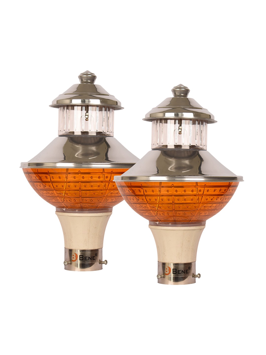 

BENE Orange & Grey 2 Pieces Abstract Shaped Metal Outdoor Lamps