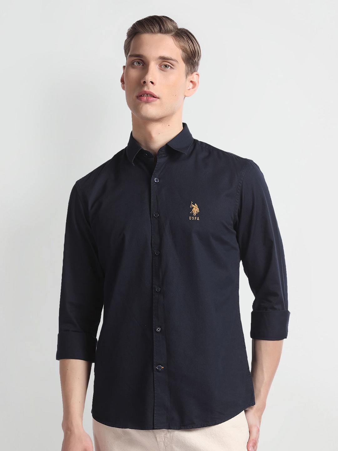 

U.S. Polo Assn. Denim Co. Slim Fit Opaque Casual Shirt, Blue