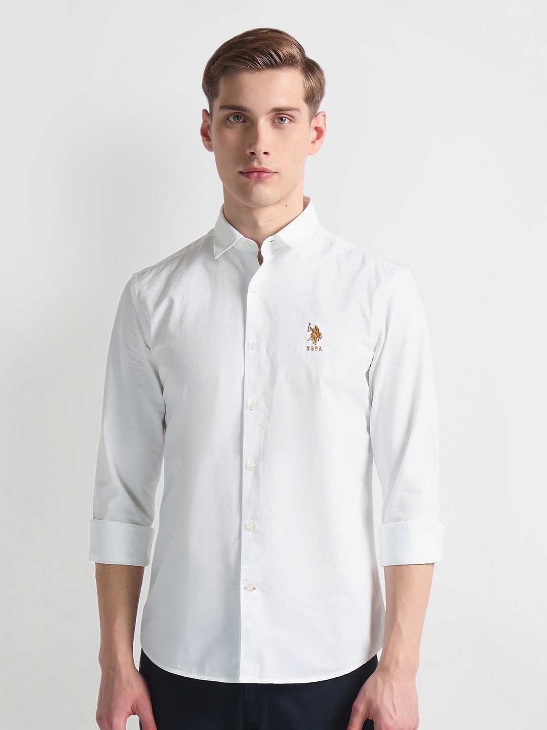 

U.S. Polo Assn. Denim Co. Slim Fit Spread Collar Casual Shirt, White