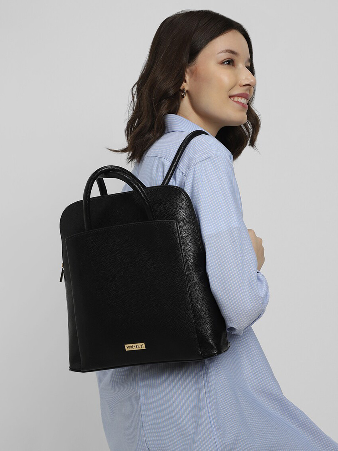 

FOREVER 21 Women Textured Backpack, Black