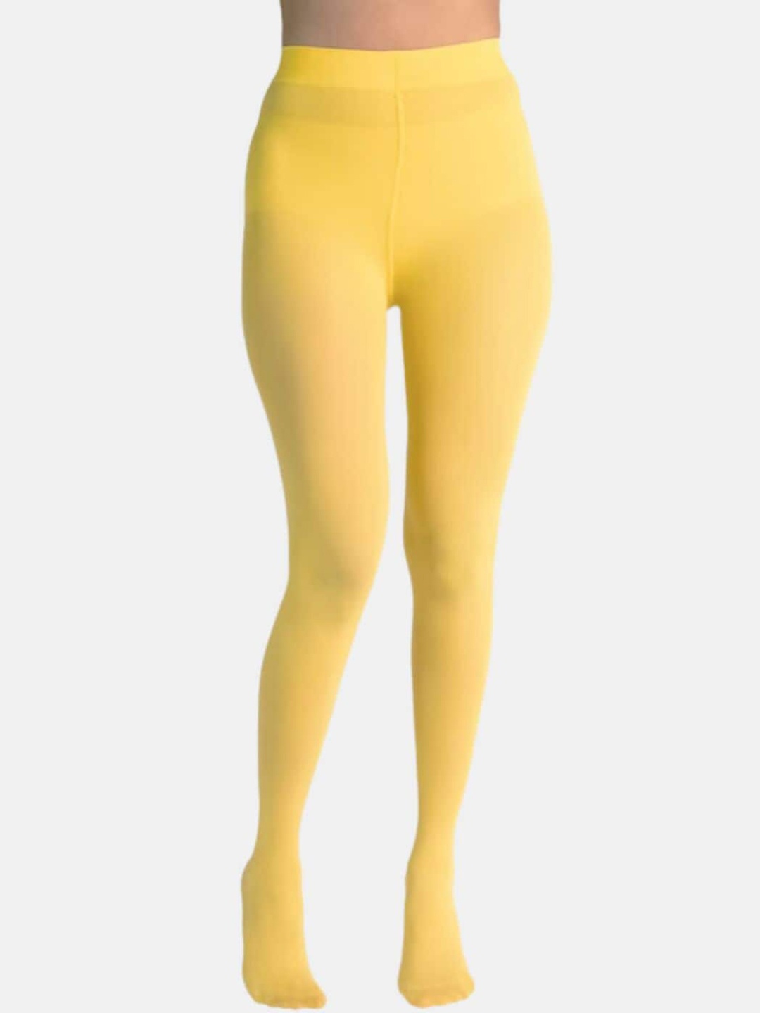 

SECRETS BY ZEROKAATA High Waist Non-Transparent Stockings, Yellow