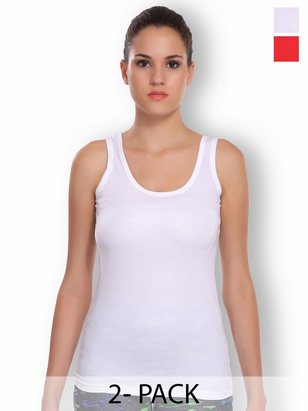 

SELFCARE Pack Of 2 Stretchable Non-Padded Camisoles, White