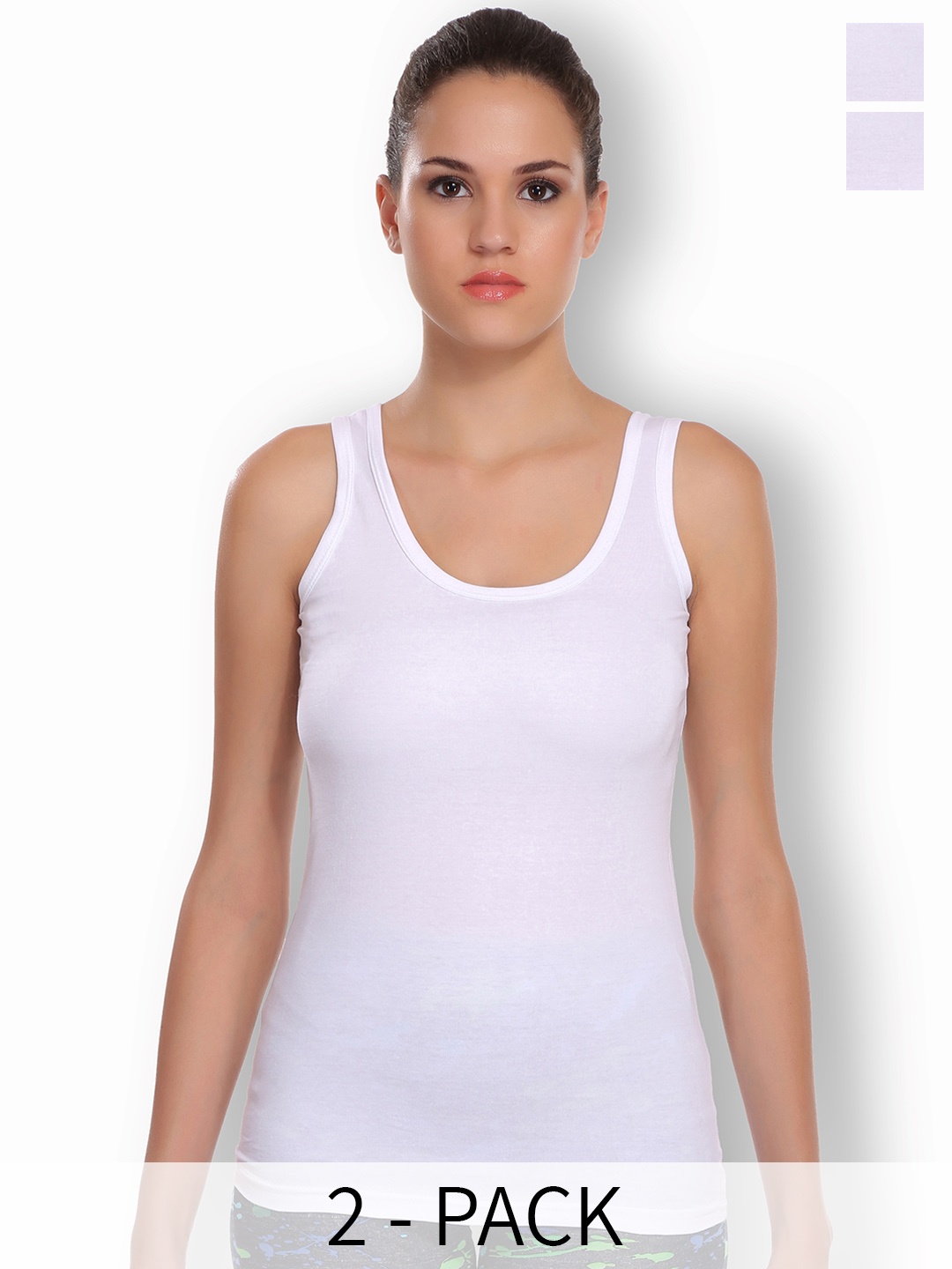 

SELFCARE Pack Of 2 Stretchable Non-Padded Camisoles, White