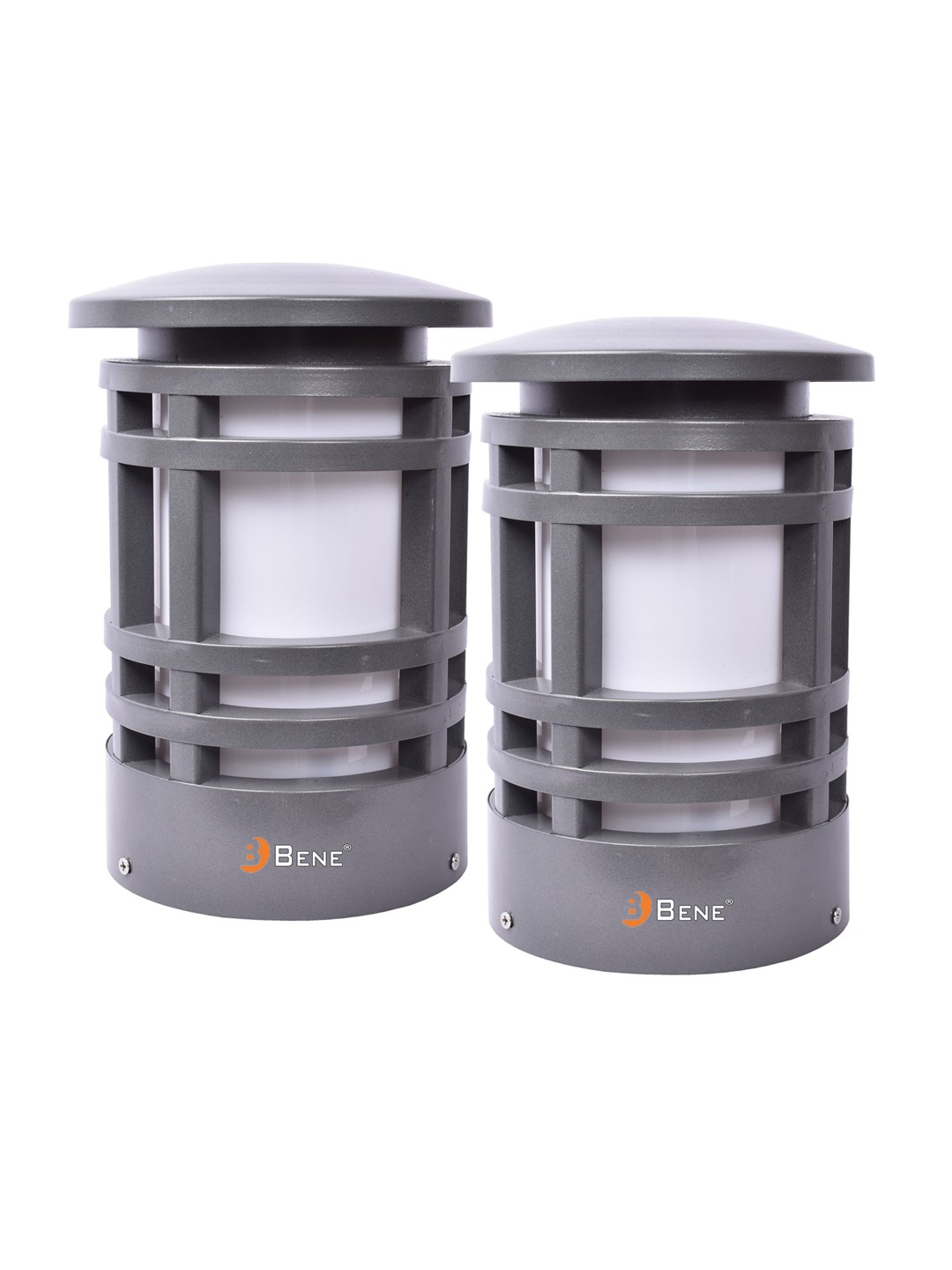 

BENE 2 Pieces Grey & White Round Self-Assembly Outdoor Lamps