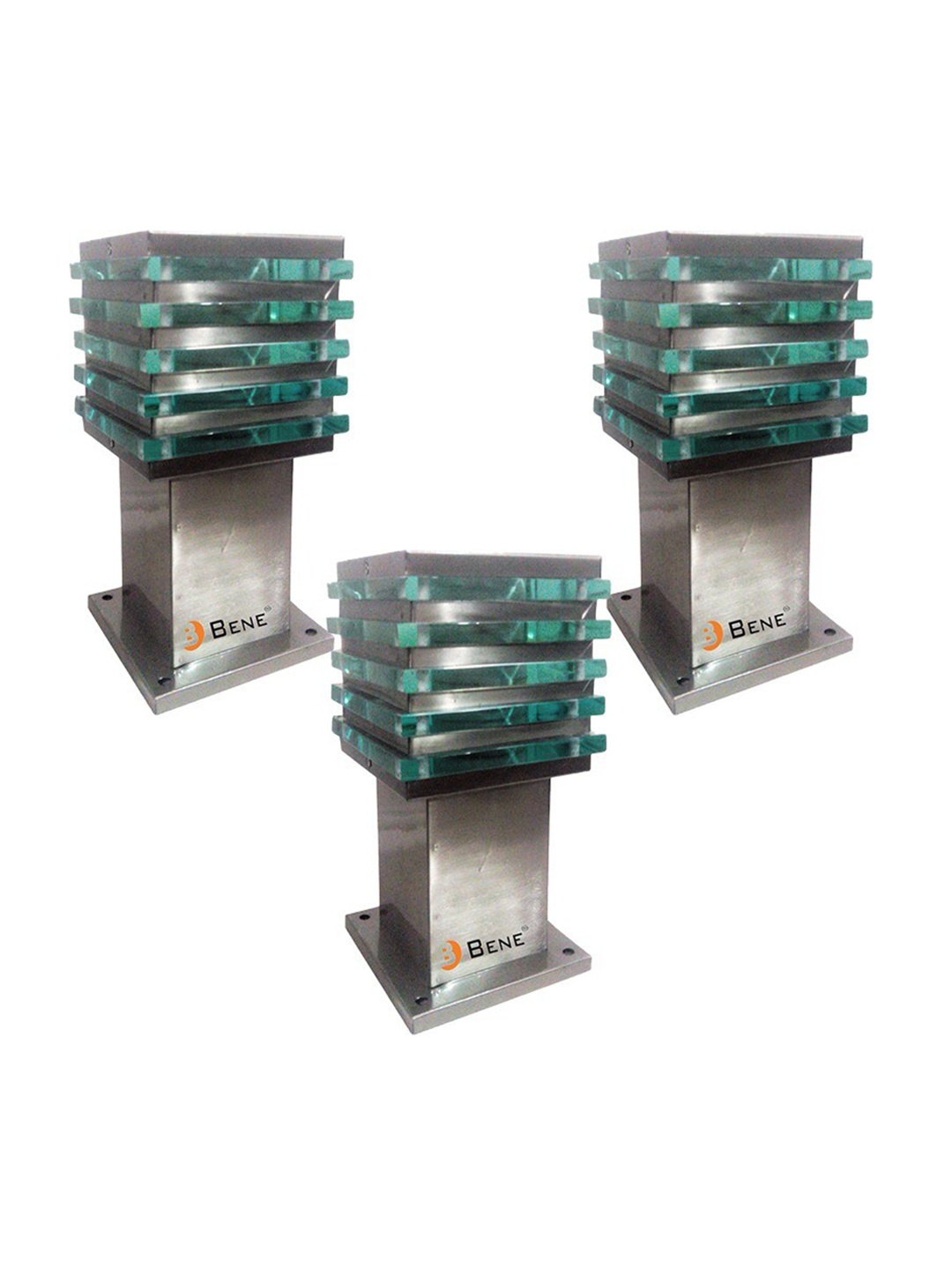 

BENE Ice Cube Grey & Green 3 Pieces Textured Rectangle Outdoor Lamps
