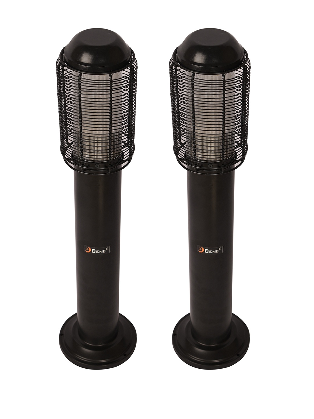 BENE Vaasa Bollard Black 2 Pieces Abstract Shaped Outdoor Lamps