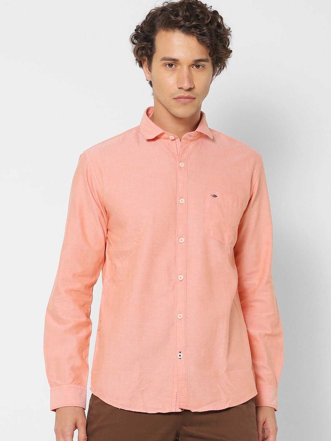 

Red Flame Cotton Regular Fit Casual Shirt, Orange