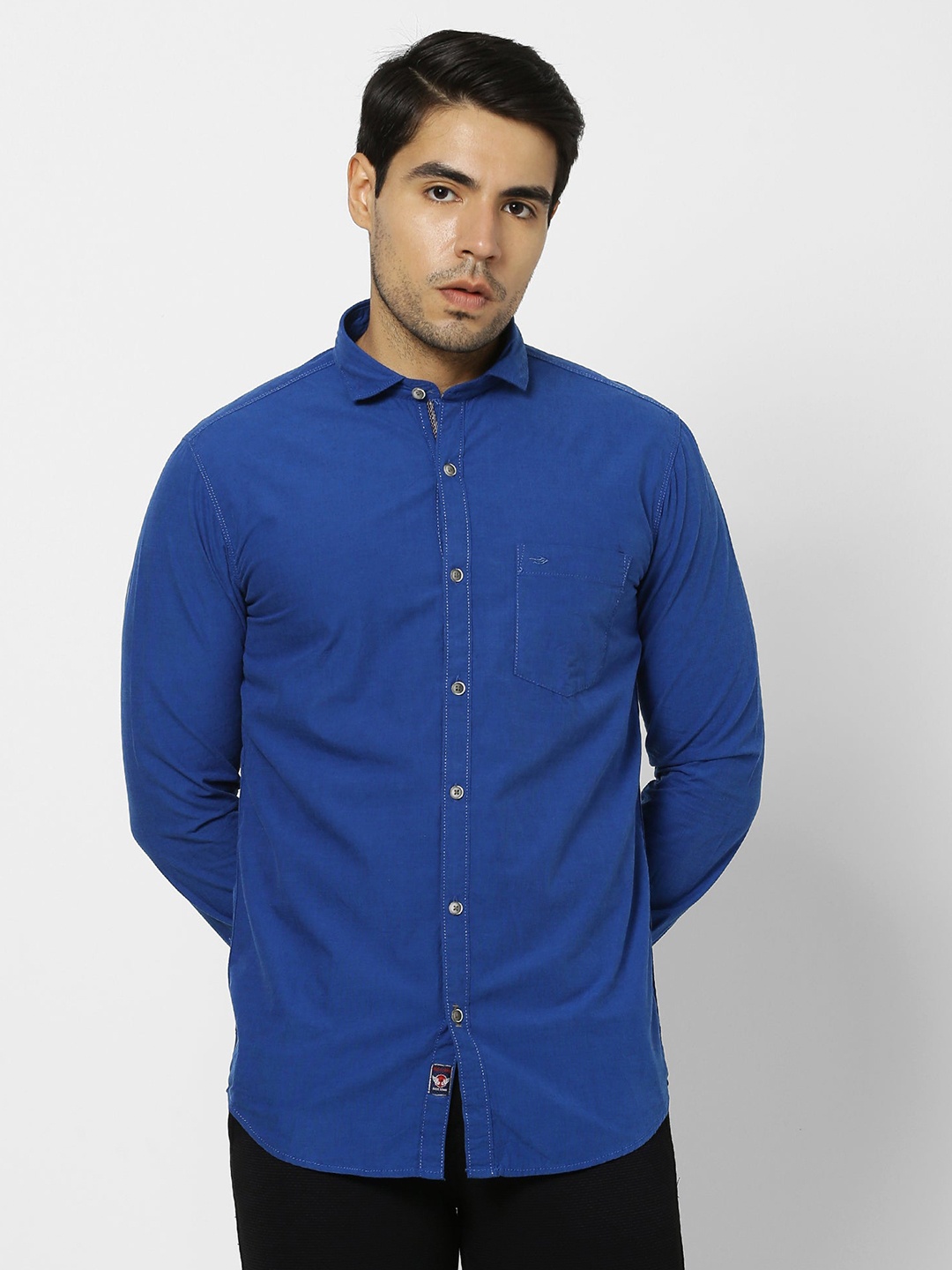 

Red Flame Cotton Casual Shirt, Blue
