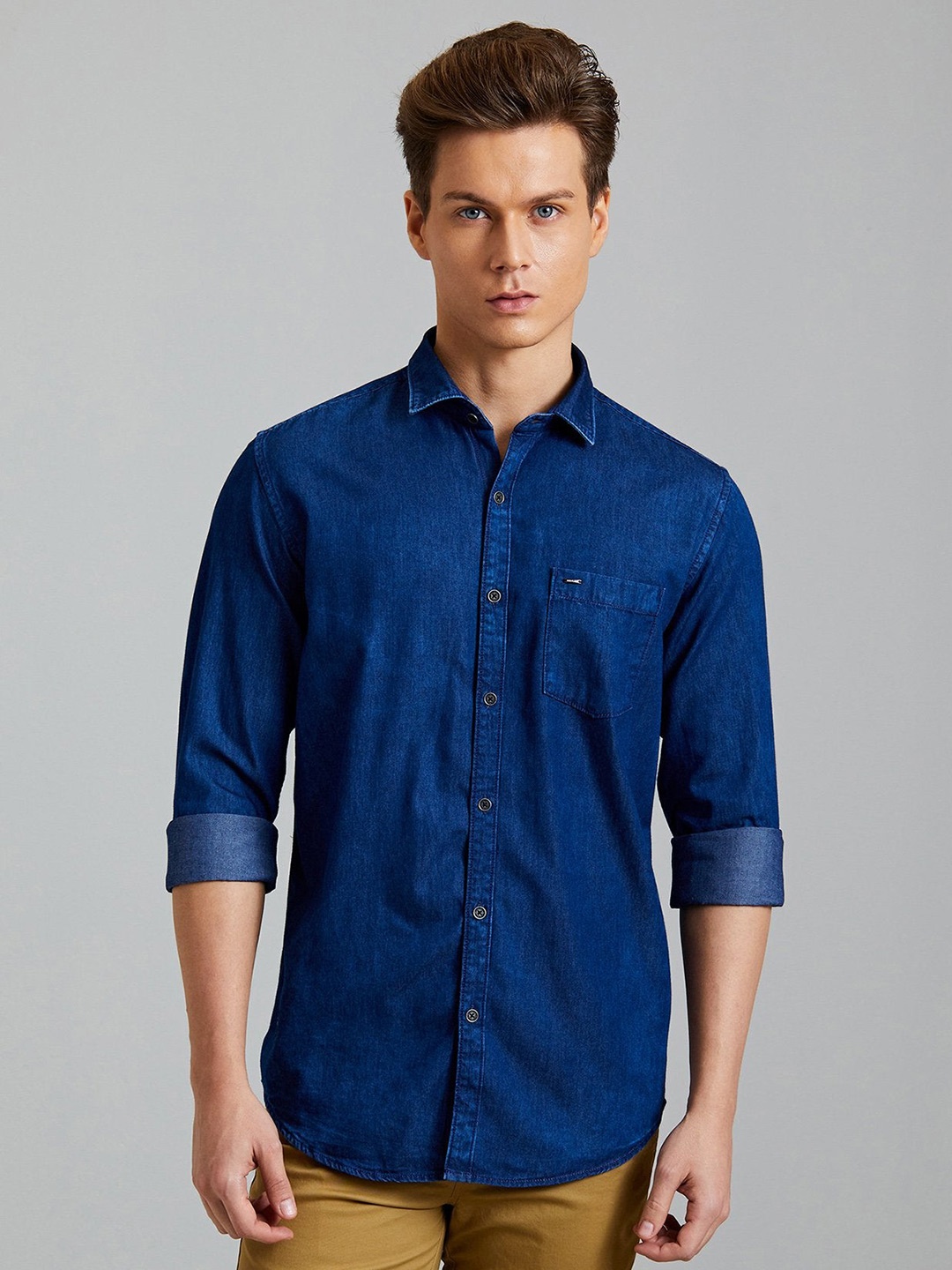 

Red Flame Regular Fit Cotton Casual Shirt, Blue