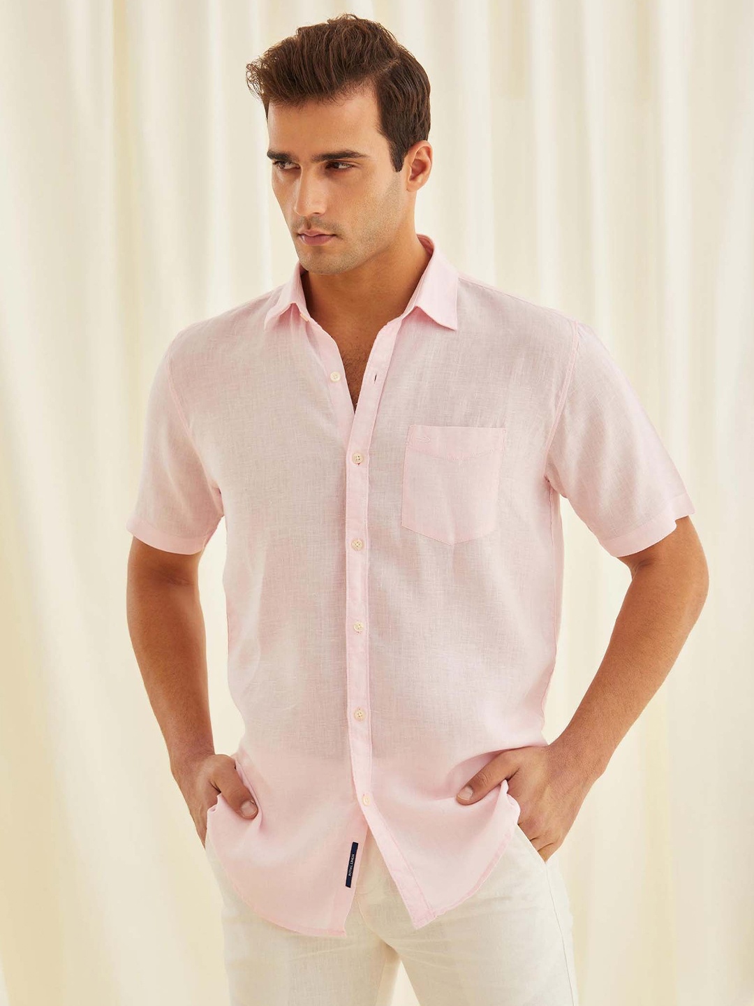 

Red Flame Men Opaque Casual Shirt, Pink