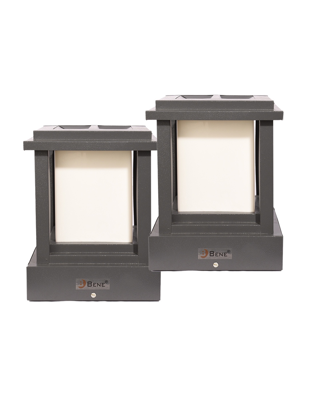 

BENE Tokyo Square Grey & White 2 Pieces Rectangle Metal Waterproof Outdoor Lamps