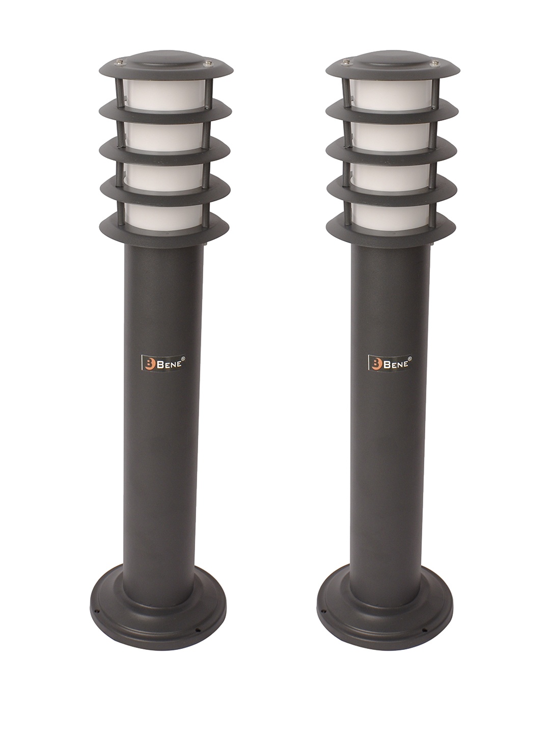 

BENE Oak Bollard Black & White 2 Pieces Waterproof & Rustproof Outdoor Lamps, Grey