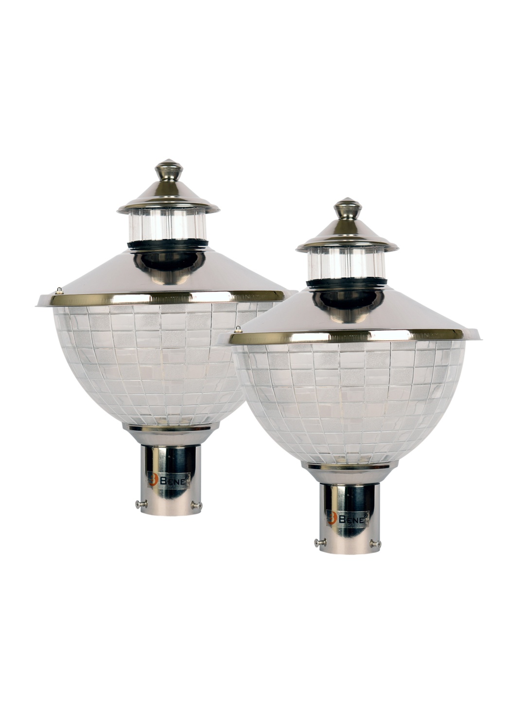 

BENE White 2 Pieces Textured Outdoor Lamps, Steel