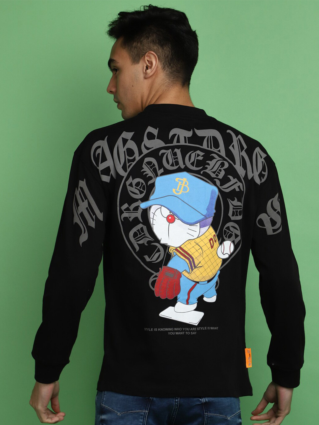 

V-Mart Long Sleeves Round Neck Pullover Sweatshirt, Black