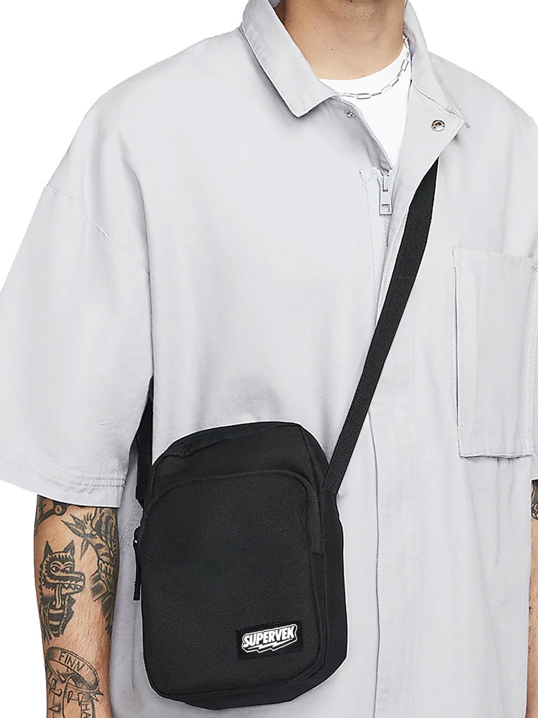

SUPERVEK Men Classic sling bag, Black