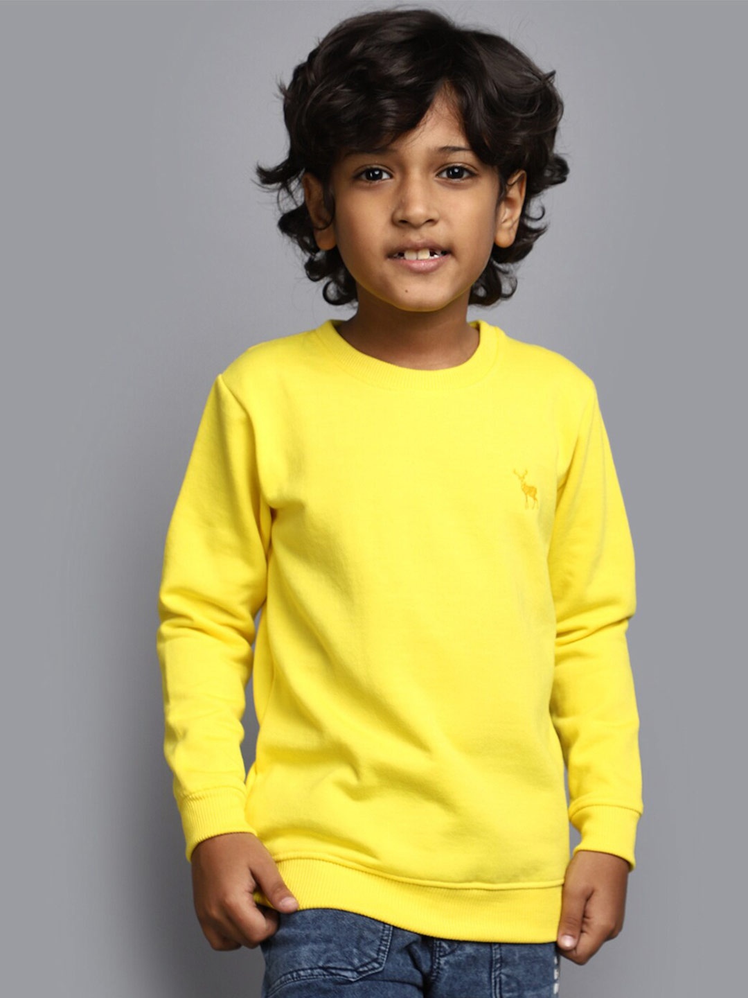 

V-Mart Boys Round Neck Long Sleeves Sweatshirt, Yellow