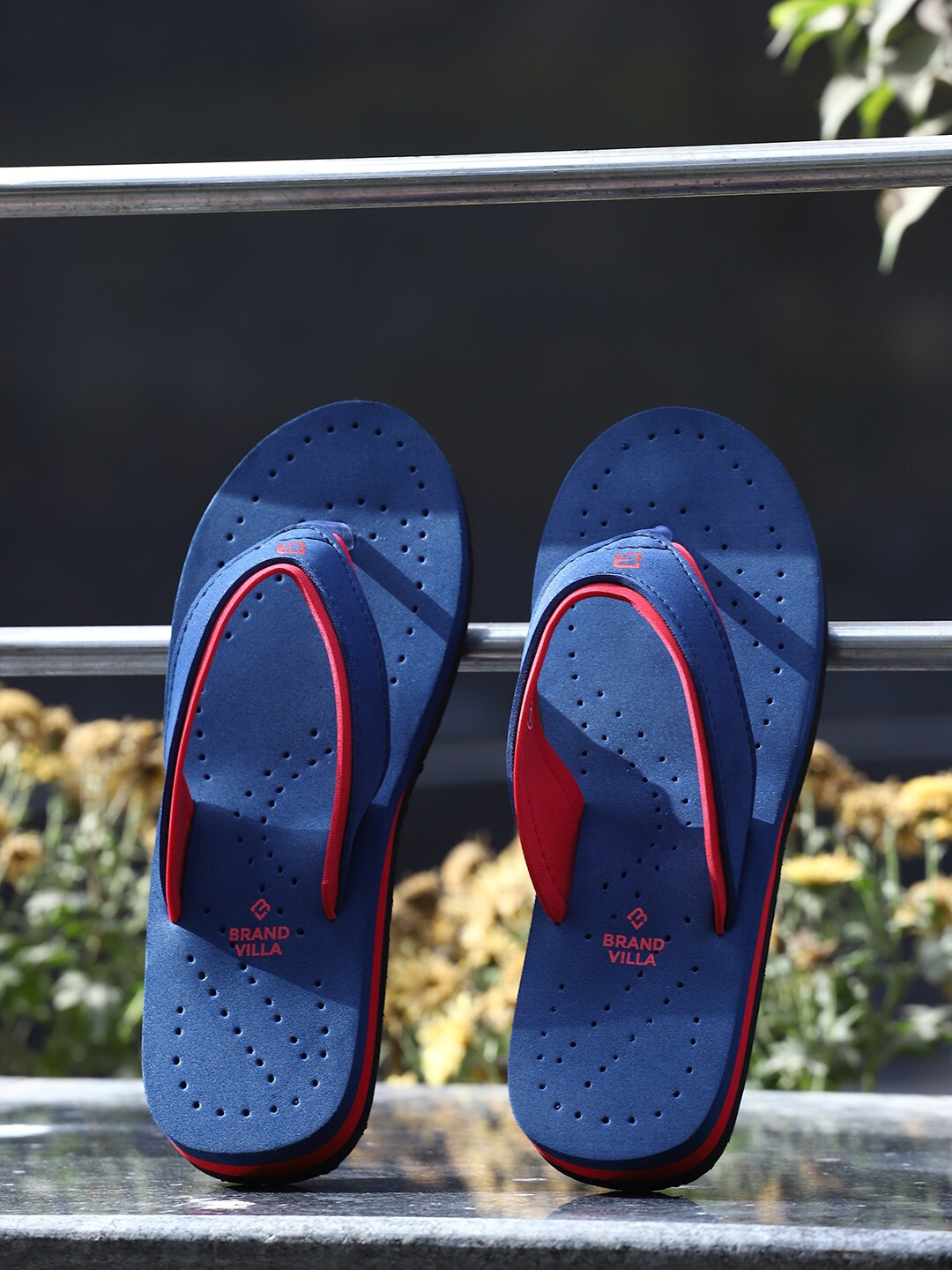 

BRAND VILLA Women Thong Flip-Flops, Navy blue